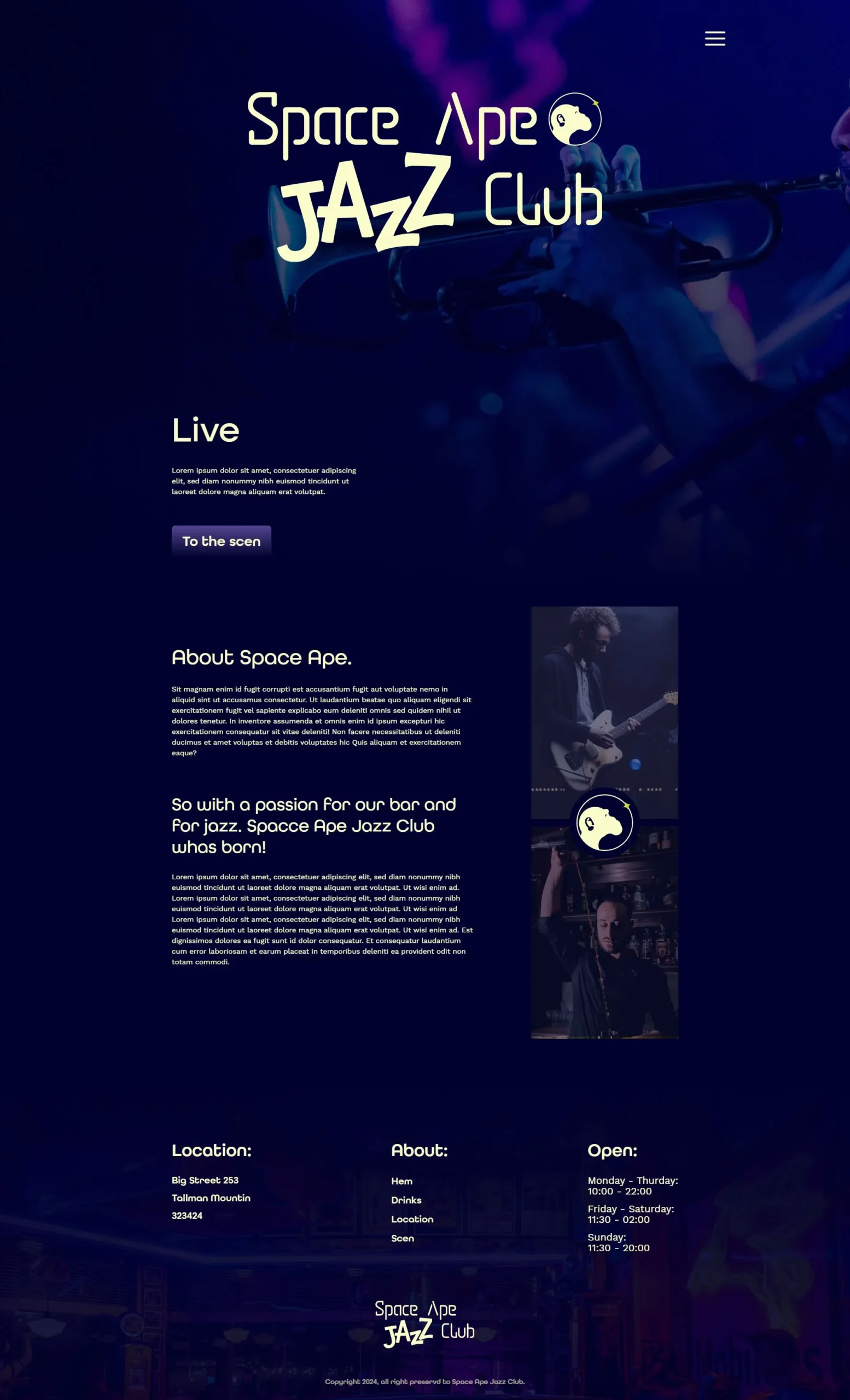 Image of Space Ape Jazz Club landingpage